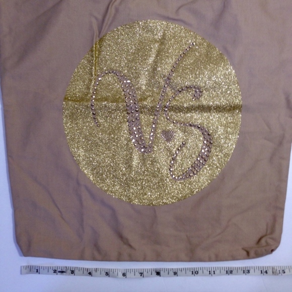 NEW VICTORIA'S SECRET Tan & Gold Large Tote - Picture 4 of 7